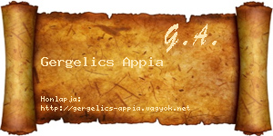 Gergelics Appia névjegykártya